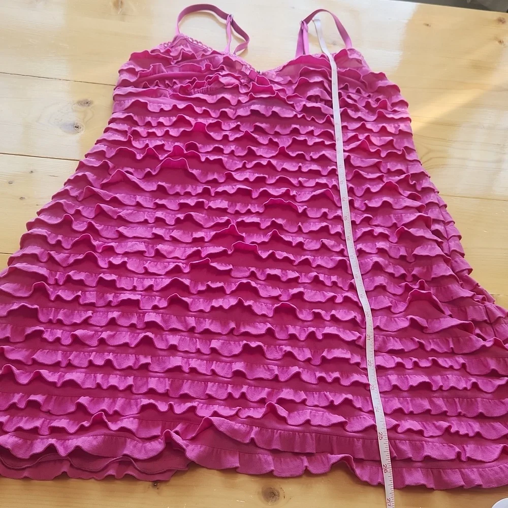 Bisou Bisou by Michele Bohbot Vintage Y2K Pink Ruffle Dress Slip M - Picture 10 of 14